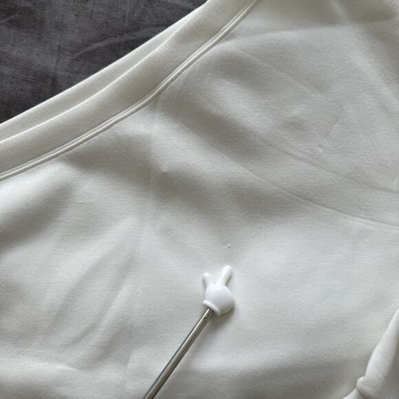 Spanx AirEssentials Sweatshirt One Shoulder Long Sleeve White XL Butter Soft - Picture 4 of 9